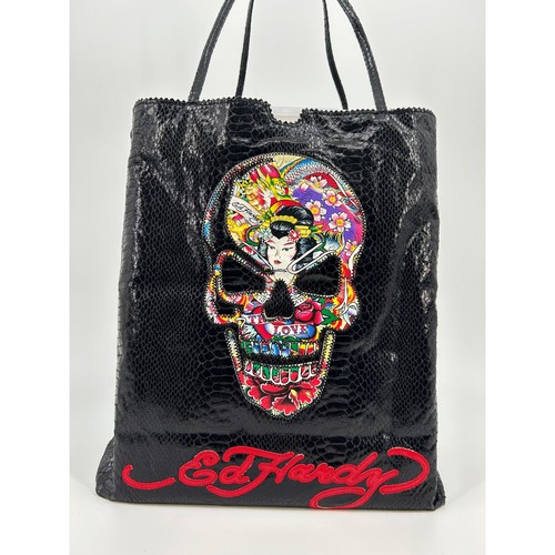 Hardy black snakeskin tote - black,