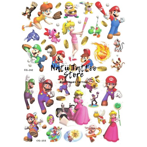 Super mario fogli tatuaggi - ,