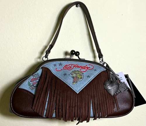 Hardy denim pelle frange - denim,