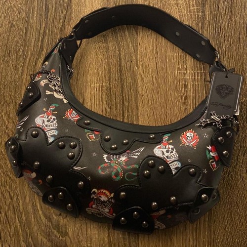 Borsa mano pelle nera con - a, in