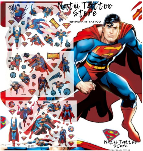 Super man adesivi tatuaggi - adesivi,